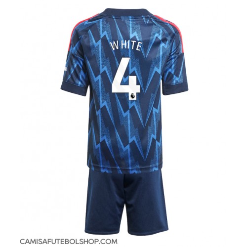 Camisa de time de futebol Arsenal Ben White #4 Replicas 2º Equipamento Infantil 2025-26 Manga Curta (+ Calças curtas)